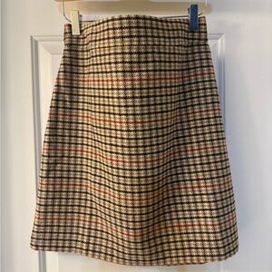 J. Crew Factory Tan Plaid A-Line Skirt